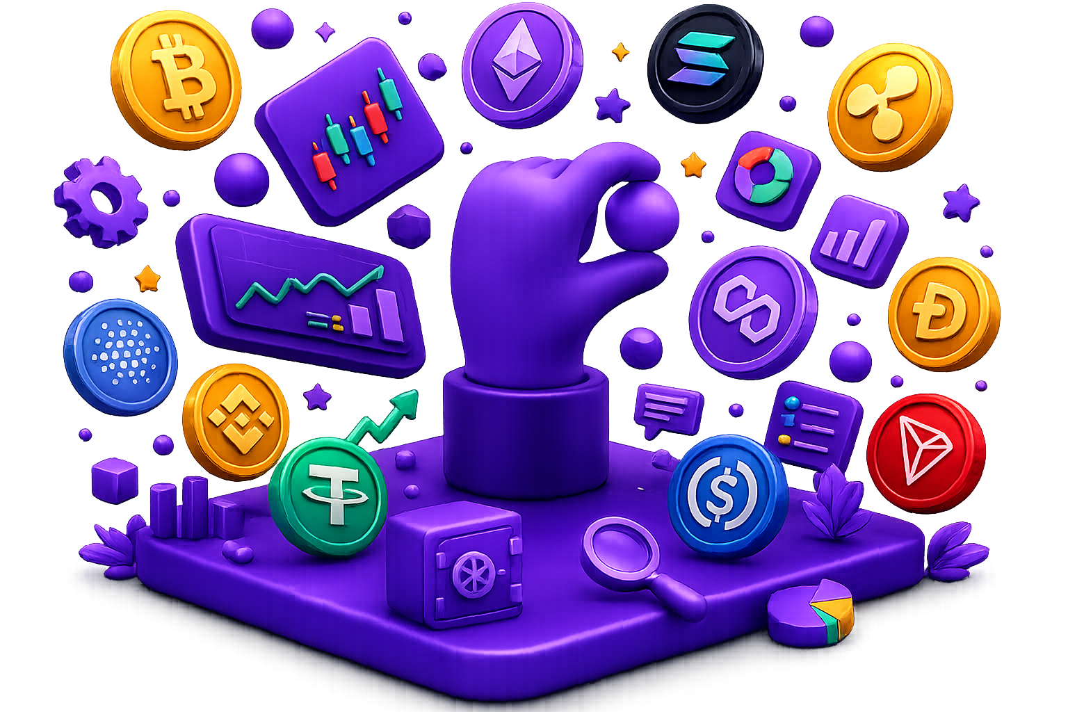 Coin Rocket Illustration